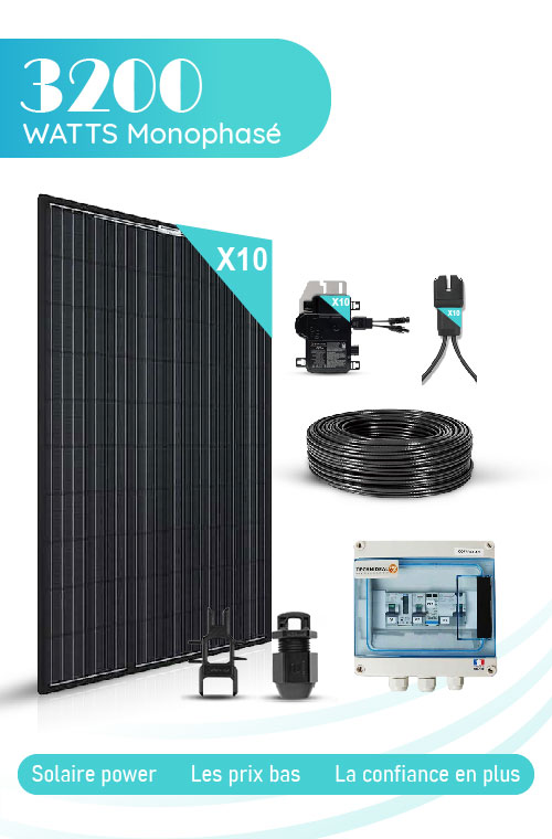 Kit solaire 1700W autoconsommation - 4 panneaux solaires bifacial AE SOLAR  425W + 1 onduleur SOLAX X1